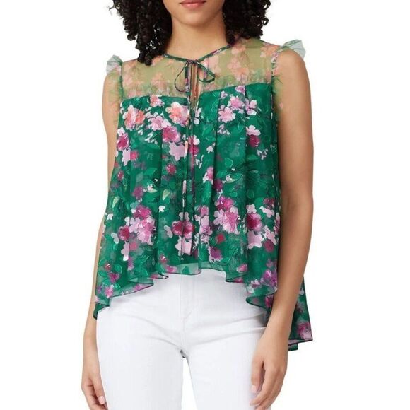 Anthropologie Plus Size Romantic Fairy Dainty Garden Ethereal Chic Floral Blouse - Picture 2 of 12